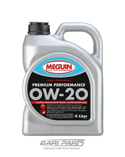 0W-20 MEGUIN PREMIUM PERFORMANCE C5 API SP PETROL ENGINE MOTOR OIL GEN